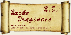 Marko Draginčić vizit kartica